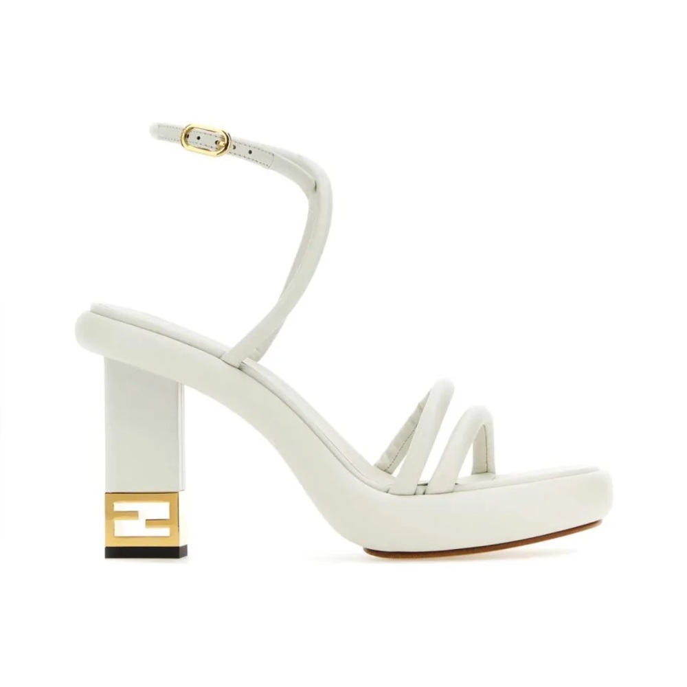 NEW Fendi White Strappy Heels